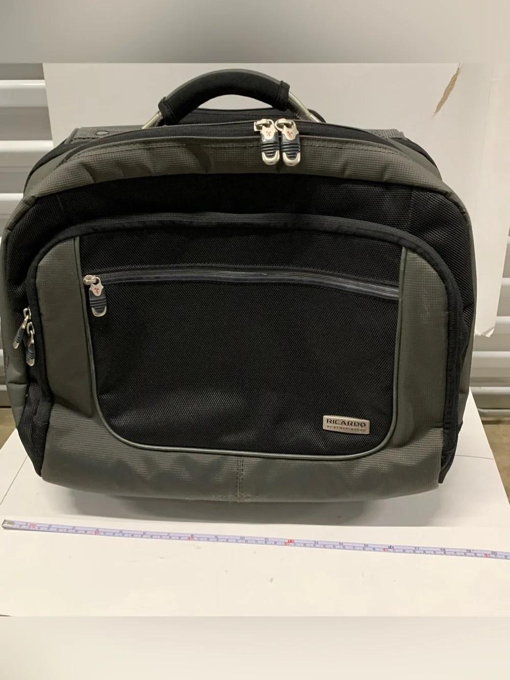 Men's Black and Olive Laptop Briefcase